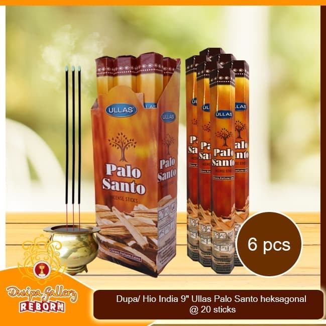 Dupa/ Hio India 9" Ullas Palo Santo heksagonal @ 20 sticks (6pcs/box)