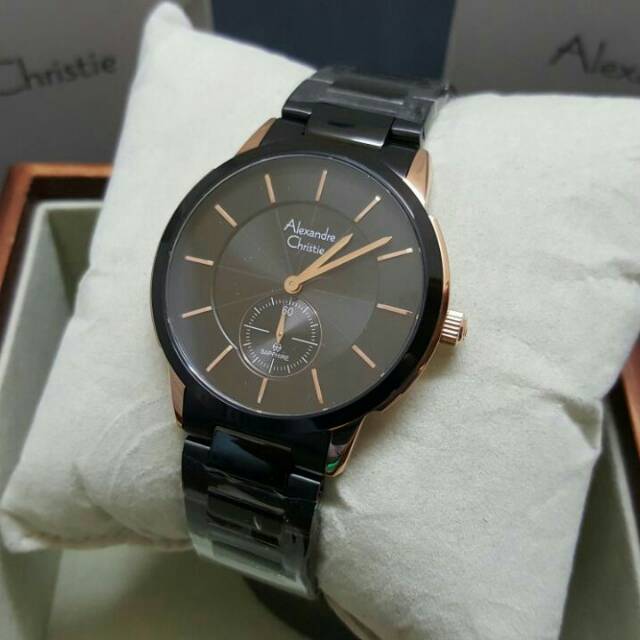 Jam Tangan Alexandre Christie ac8546 pria black gold