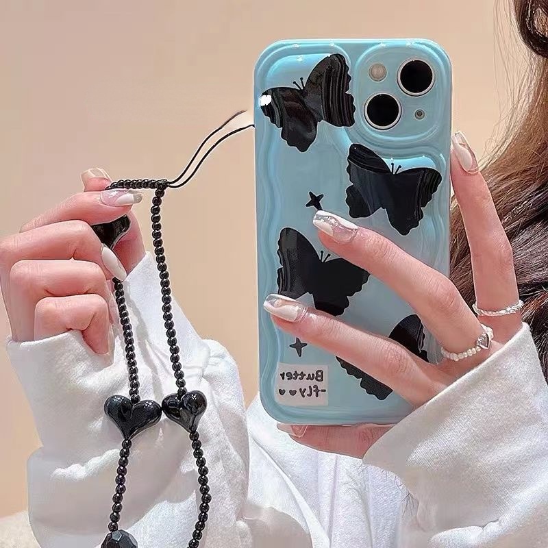 Case Motif Kartun Butterfly Untuk iPhone 12 13 11 Pro Max X Xs Max Xr wobt