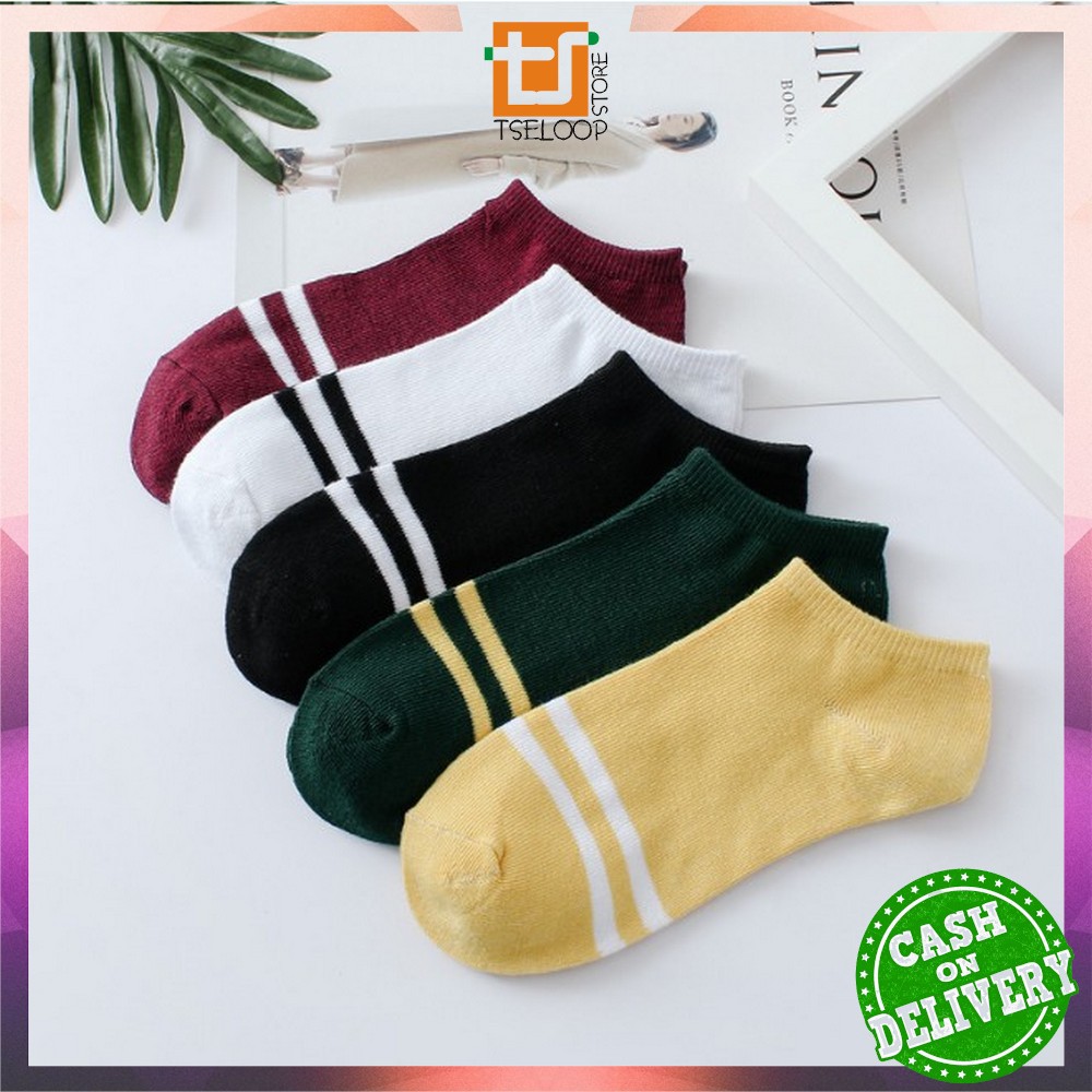 OFM - P51-P54 Kaos Kaki Pendek Dewasa / Kaos Kaki Semata Kaki / Kaos Kaki Ankle Motif / Short Socks-Garis