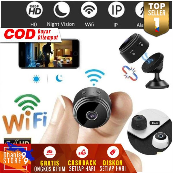 Wireless WiFi IP Camera CCTV Mini 1080P Kamera Pengaman Pengintai Ruangan Rumah Baterai Lithium