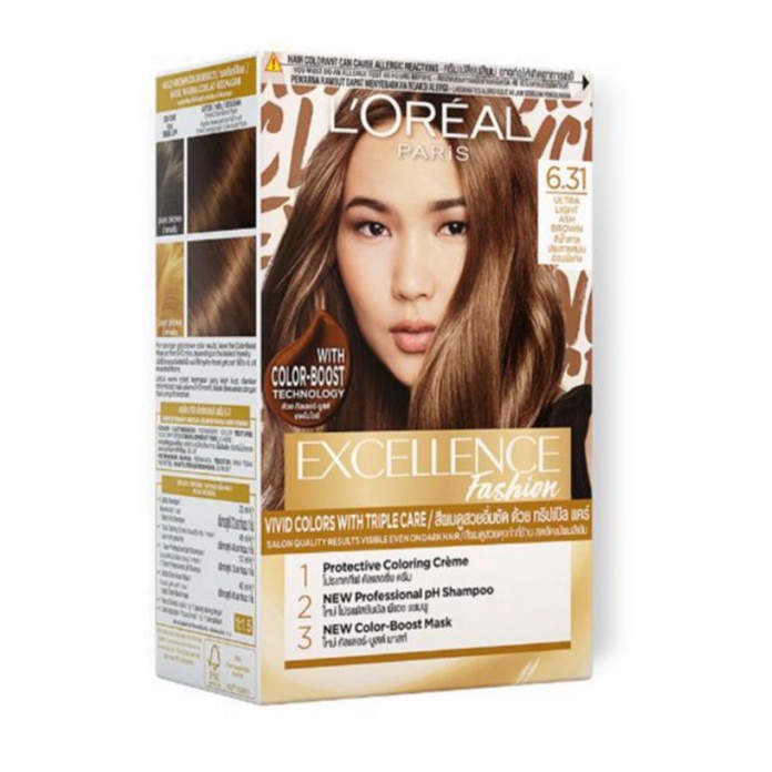 Pewarna Rambut Loreal Excellence Fashion Ultra Lights 03 6.31 Ash Brown