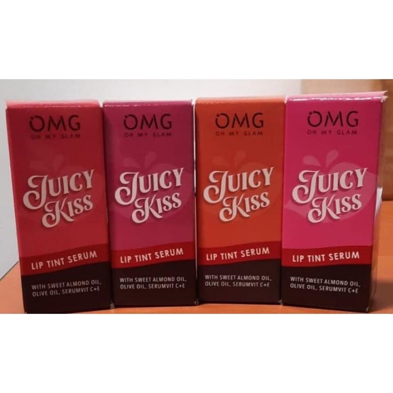 OMG Oh My Glam Juicy Kiss Lip Tint Serum Bibir  Original PBOM