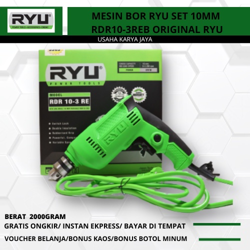 MESIN BOR RYU SET 10MM  RDR10-3REB ORIGINAL RYU Original Terbaru Mesin Bor