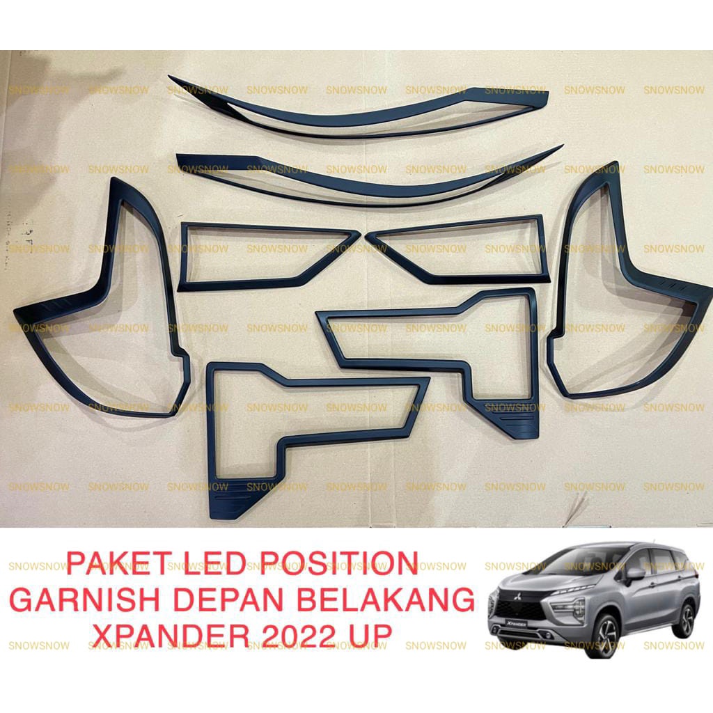 Paket Garnish Alis Led Position Depan Belakang Xpander 2022 2023 2024 2025 UP Hitam Chrome
