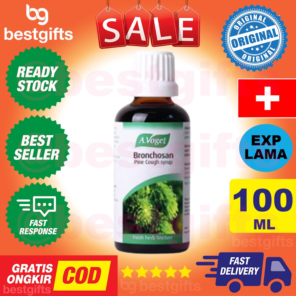 A VOGEL BRONCHOSAN PINE COUGH SYRUP MEREDAKAN GEJALA BATUK BERDAHAK IRITASI SAKIT TENGGOROKAN 100 ML