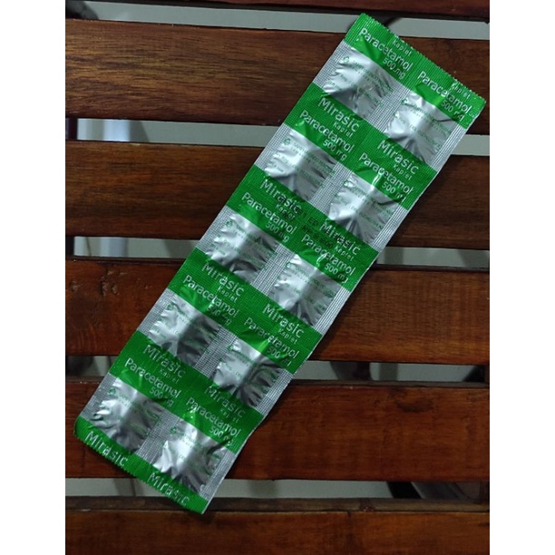 Mirasic Paracetamol 500 Mg Kaplet (Strip) / Demam / Sakit Kepala / Ngeri / Sakit Gigi