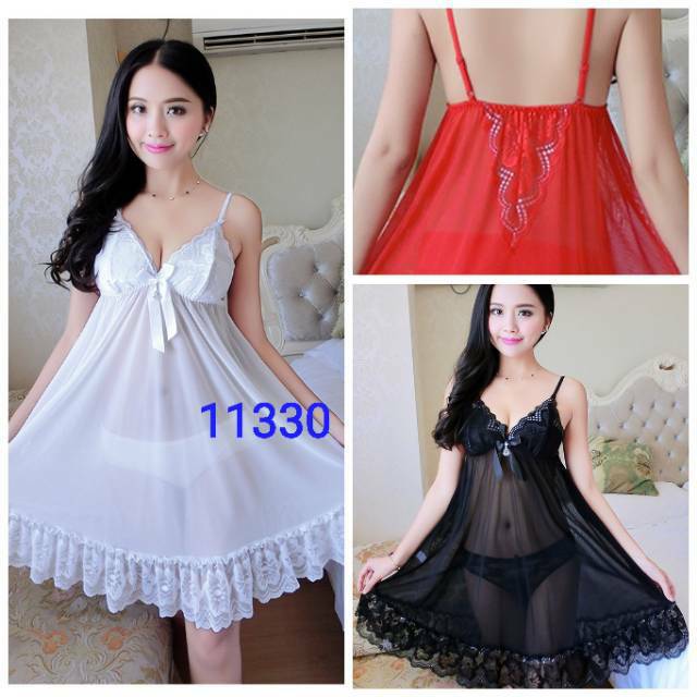 Sexy Lingerie Big Size Jumbo Babydoll dengan Cup Bra