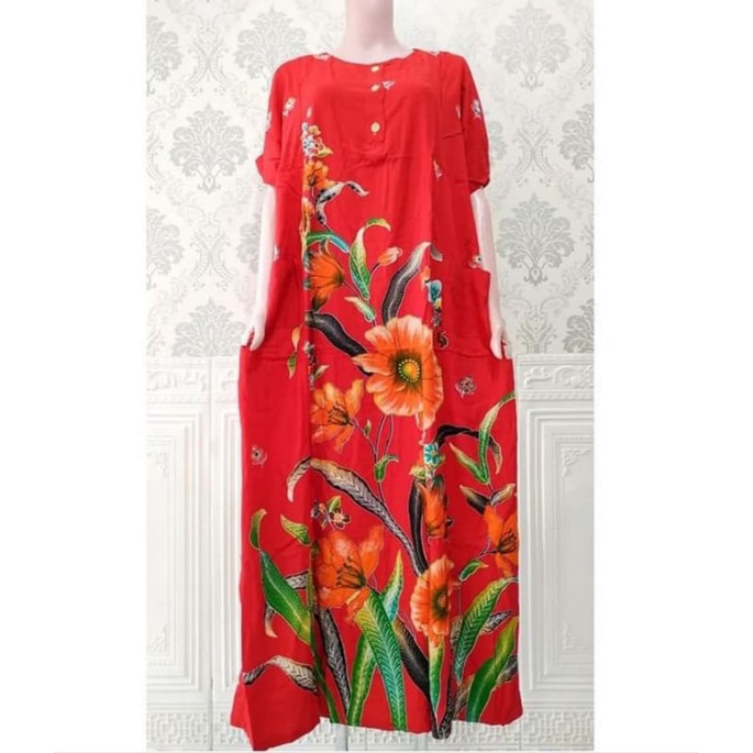 Daster Longdress Kencana Ungu Label biru Model 08 Ukuran Besar LD 120 Badan gemuk/Busui dan friendly