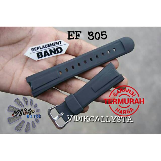 TALI JAM TANGAN CASIO EDIFACE EF 305 EF305 EF-305 PREMIUM RUBBER  TANPA PEN