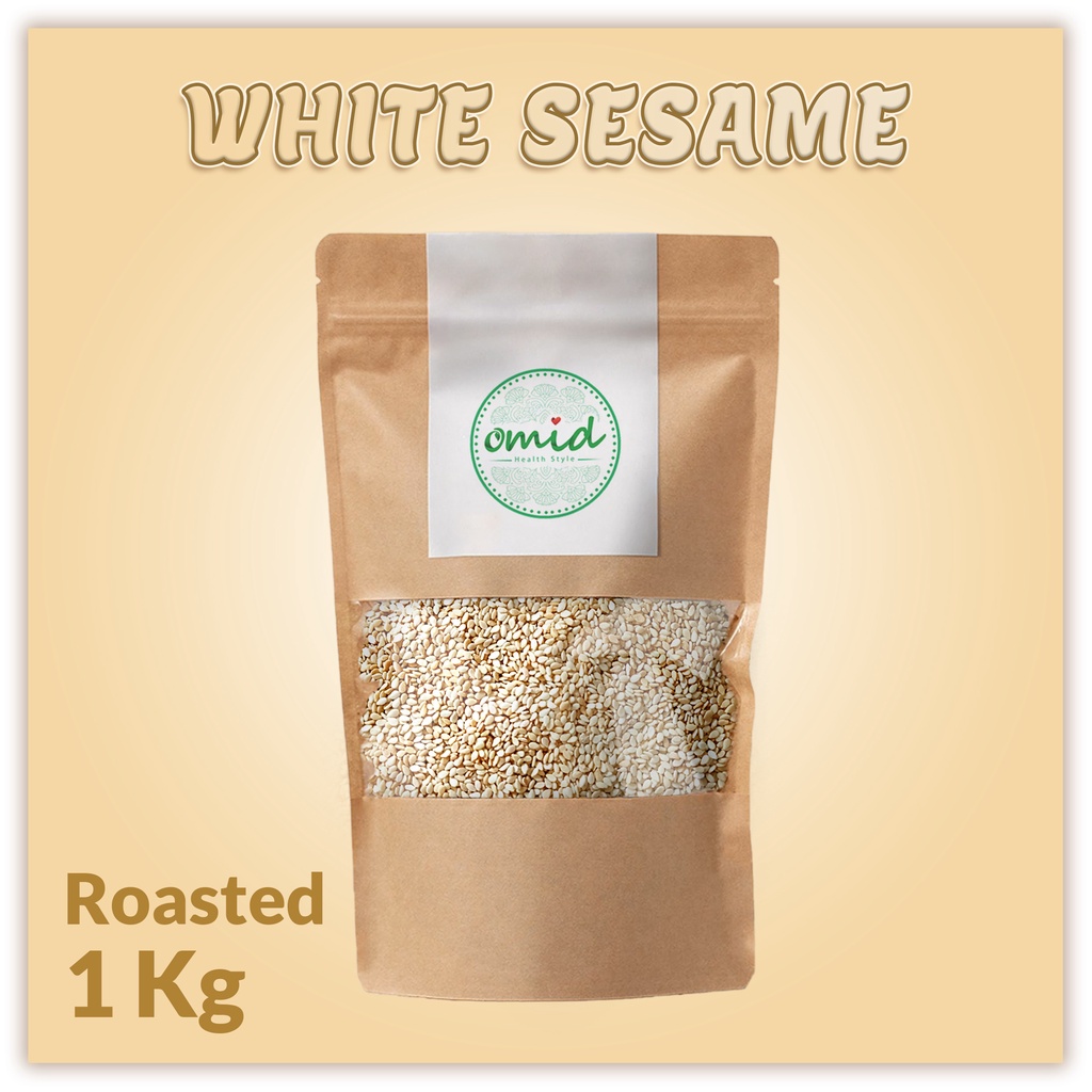 

1 Kg - Organic White Roasted Sesame Seeds | Biji Wijen Putih Panggang Organik