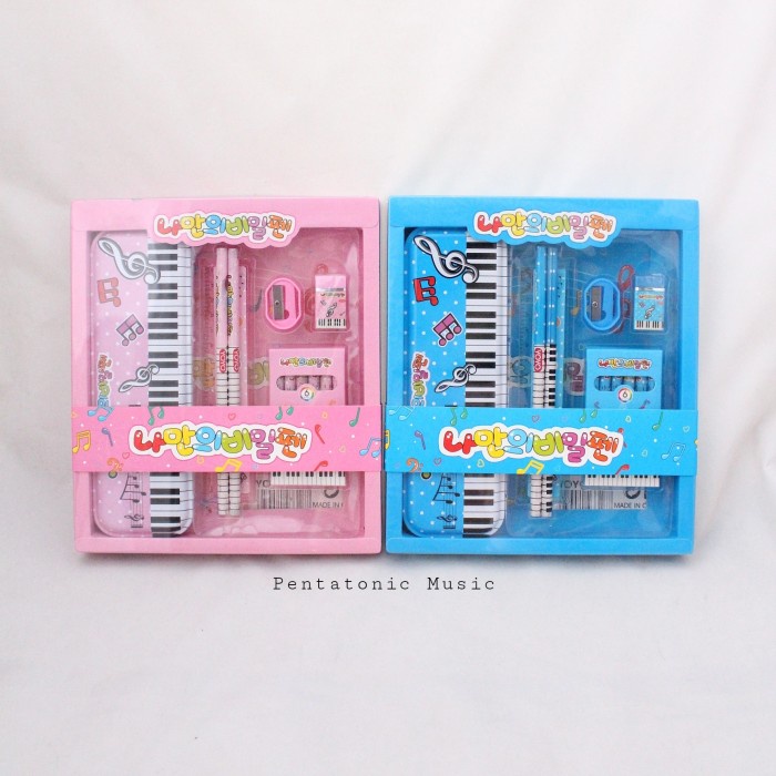 

(TERLARIS) Alat Tulis Musik My Piano Stationery Set Kado Anak Hadiah Unik Lucu - Biru