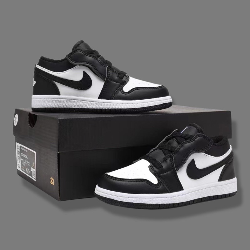 AJ 1 LOW VELCRO PANDA | SIZE 26-37 | SNEAKERS KIDS | SEPATU ANAK