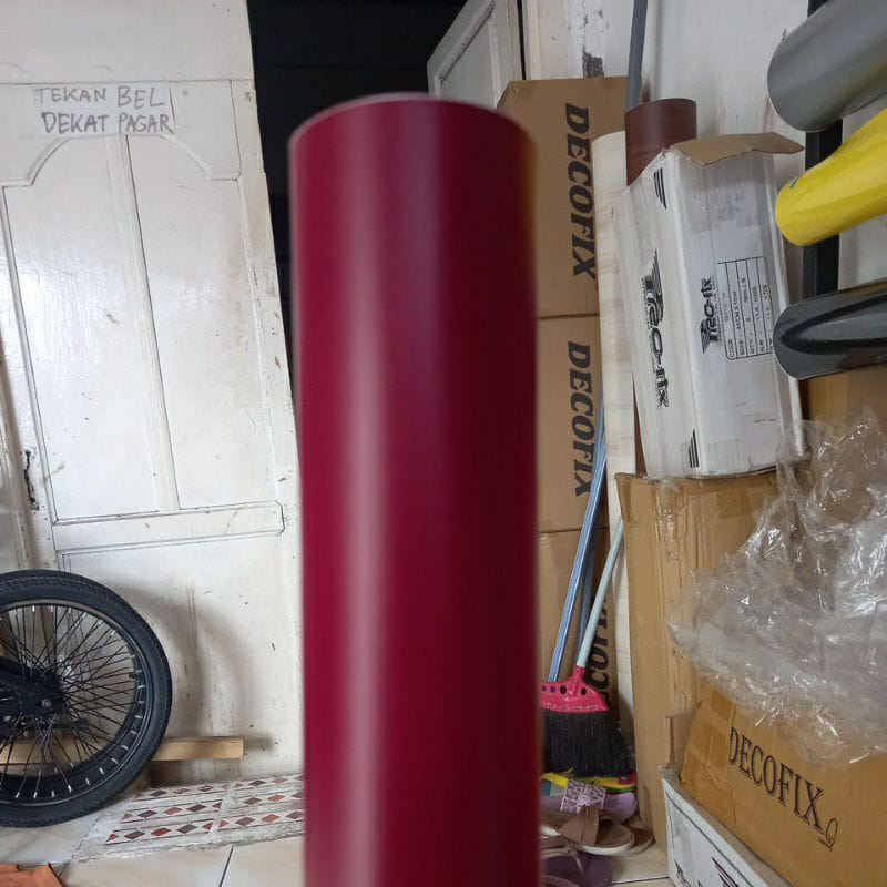 Sticker skotlet merah maroon doff dop L45cm x P50cm sticker khusus dcfix