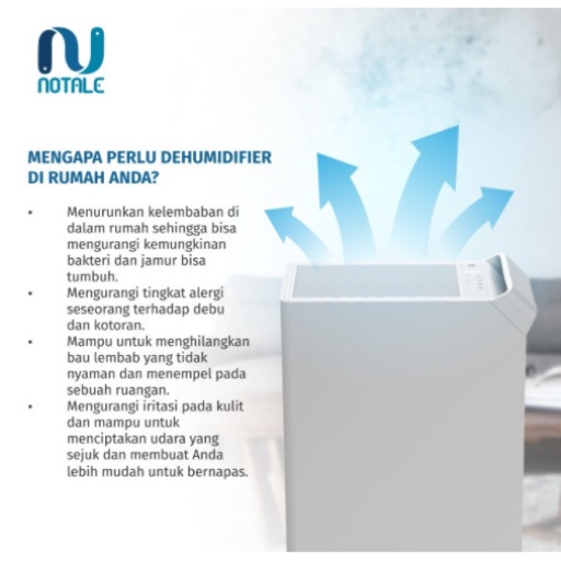 Notale Milzu Smart Dehumidifier 20L hari with Wifi Penyerap Lembab