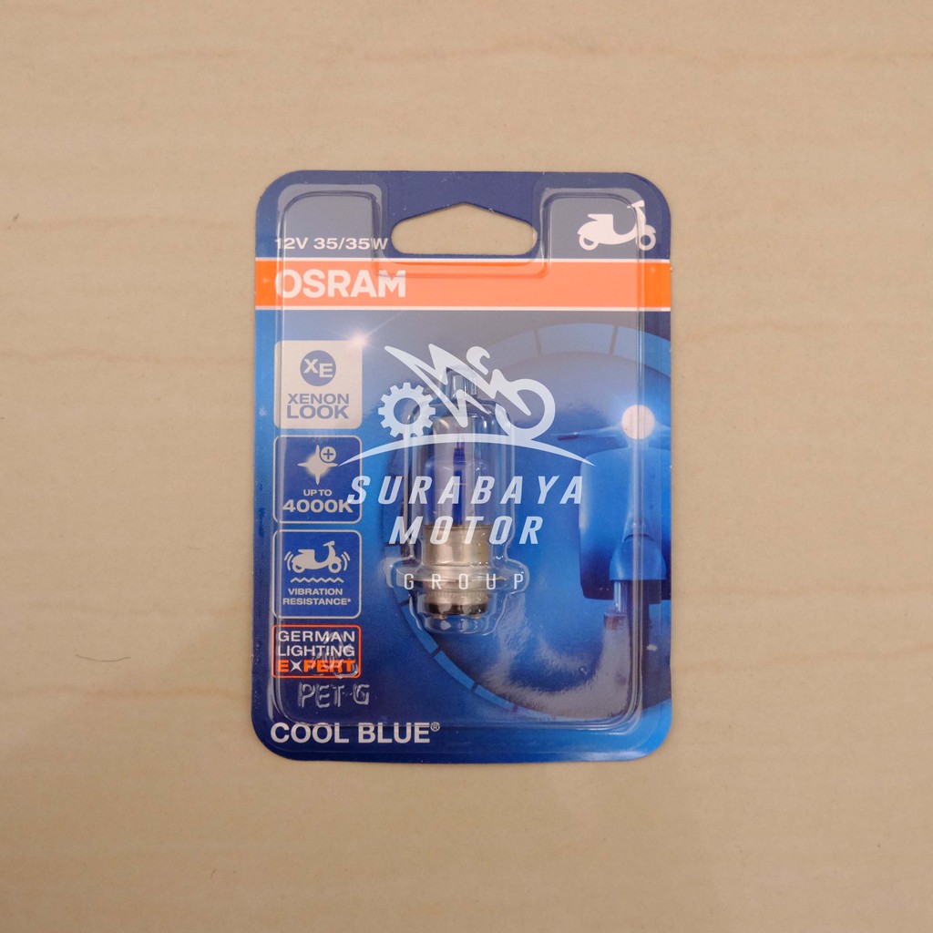 Lampu Motor Cool Blue Osram K1 25W / 35W 100% Genuine Original H6 CoolBlue Depan Utama-2