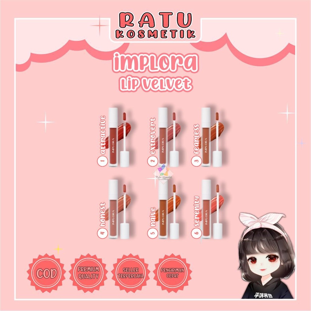 ❤ RATU ❤ Implora Lip Velvet Lip Cream | Lipstick Felfet | Lipstik (✔️BPOM)