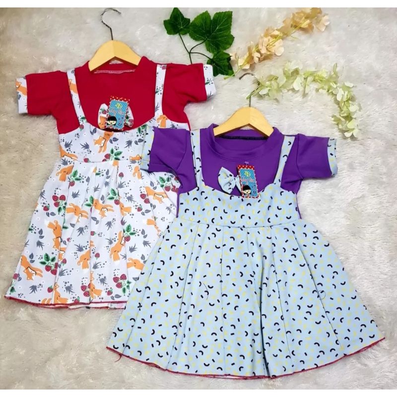 DRESS HARIAN ANAK PEREMPUAN KEKINIAN/DRESS KODOK ANAK PEREMPUAN TERMURAH
