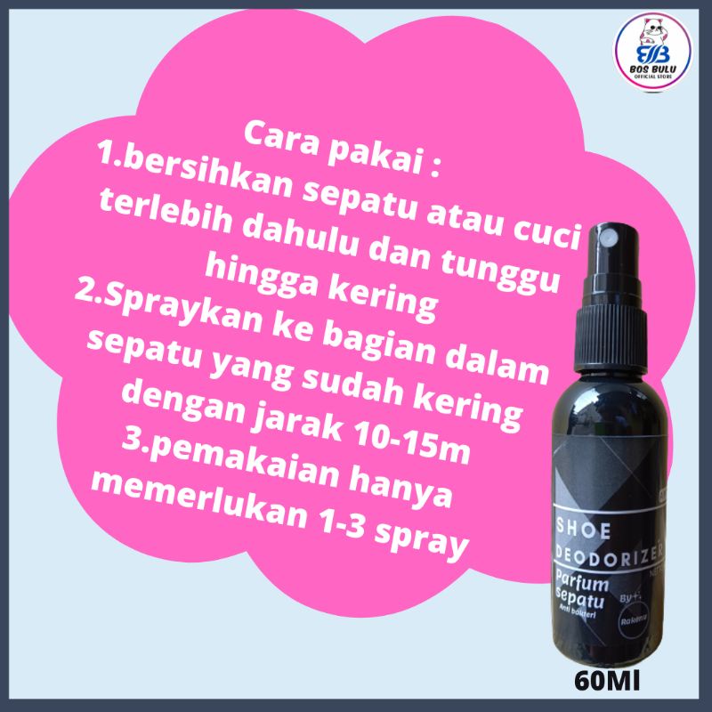 shoe deodorizer parfum pewangi penghilang bau sepatu kaki helm jaket 60ml