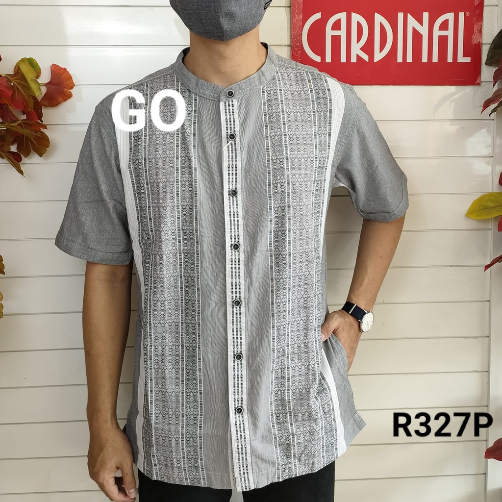 gof M-L CARDINAL KEMEJA KOKO Taqwa Pakaian Pria Original Baju Muslim Salur Lengan Pendek TCQ