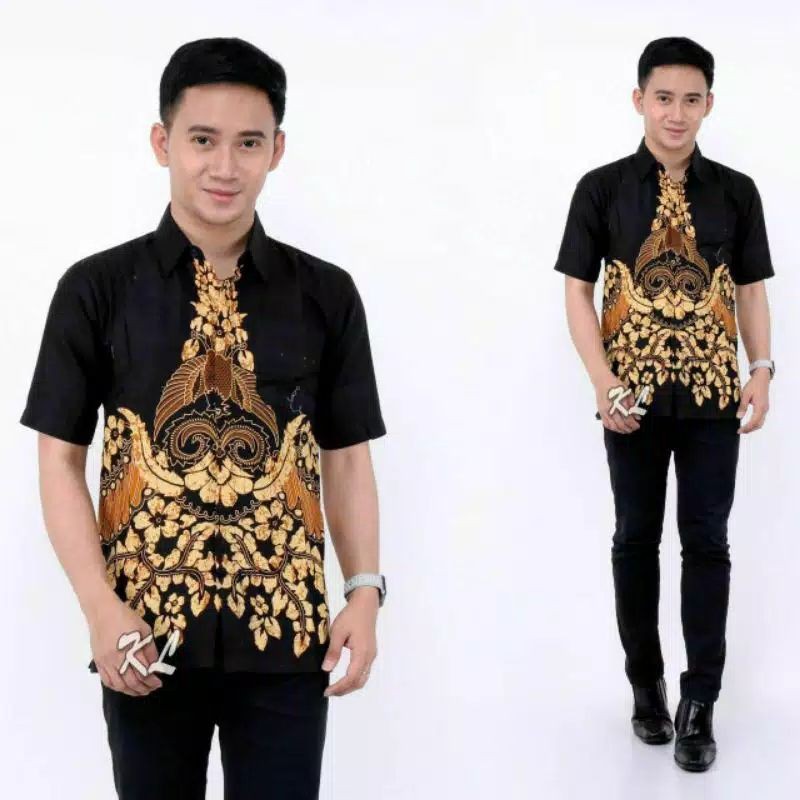 HRB026 Kenongo Hem Kemeja Batik Pria Katun Primis Premium Halus M L XL XXL