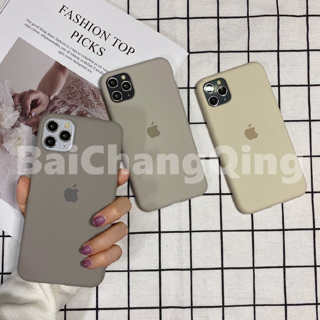 Case Bahan Silikon Warna Putih Dan Abu-Abu Untuk Iphone Se2 2020 Iphone 11 Pro Max 5 6s 7 8 Plus Xr