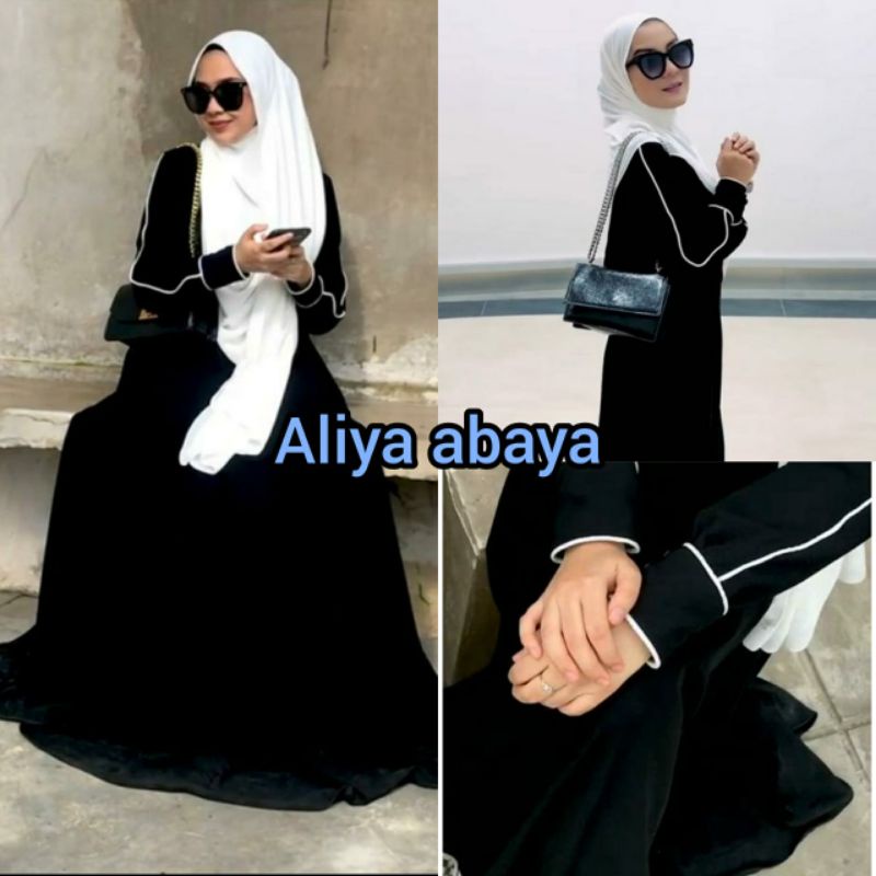 Abayah Turkey Gamis Hitam Dress Maxi Dubai Aliyah