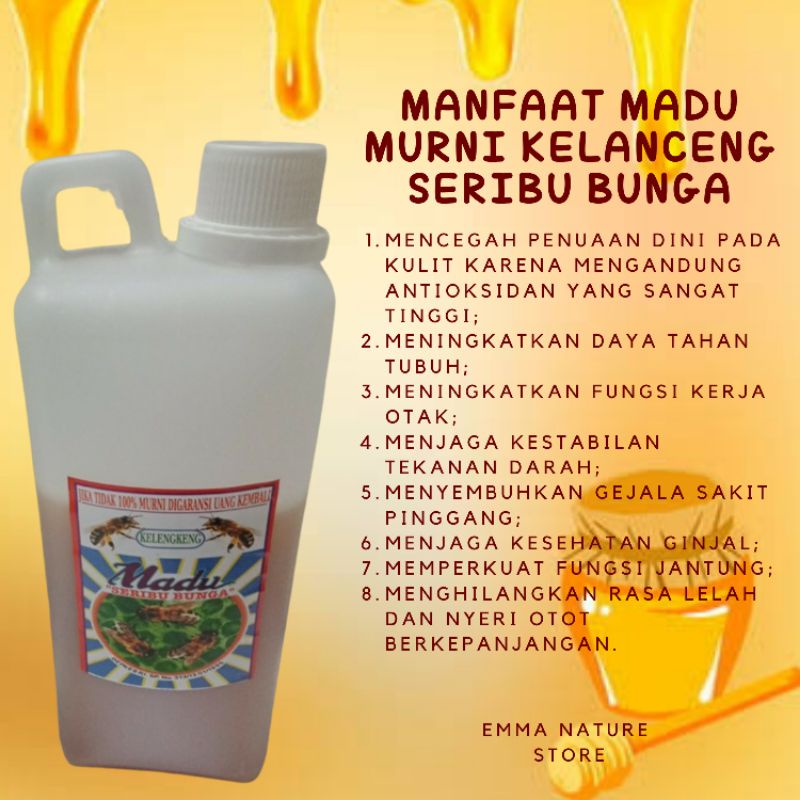 Madu Murni Nektar Kelengkeng Seribu Bunga 1 Kg 100% Asli