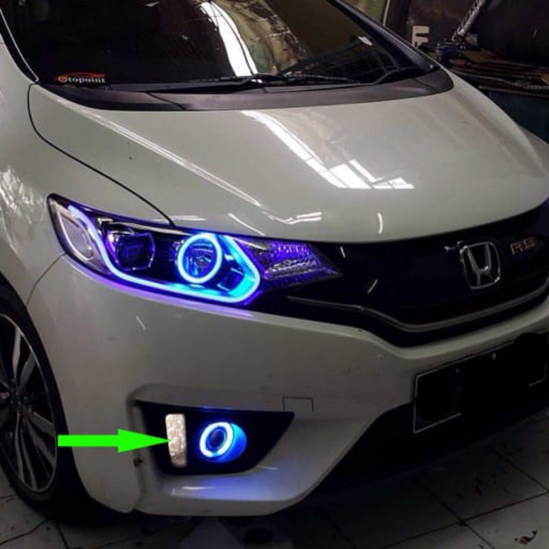 DISKON Lampu Led FogLamp Mobil Angel eyes 89mm Lampu Bamper Mobil 12V Universal.. jazz Avanza,