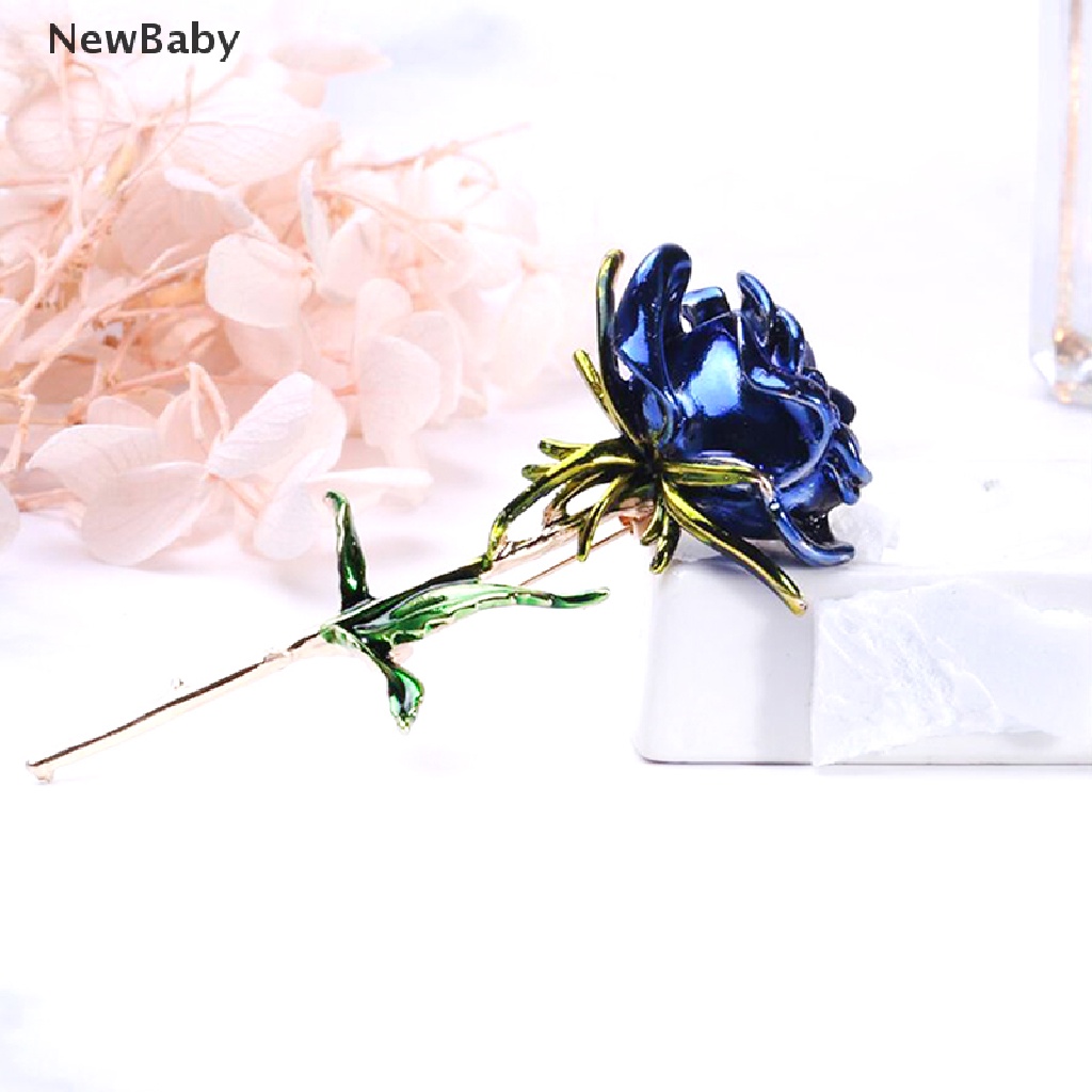 NewBaby Fashion Enamel Rose Flower Lapel Brooch Scarf Pin Wedding Women Jewelry Gift ID