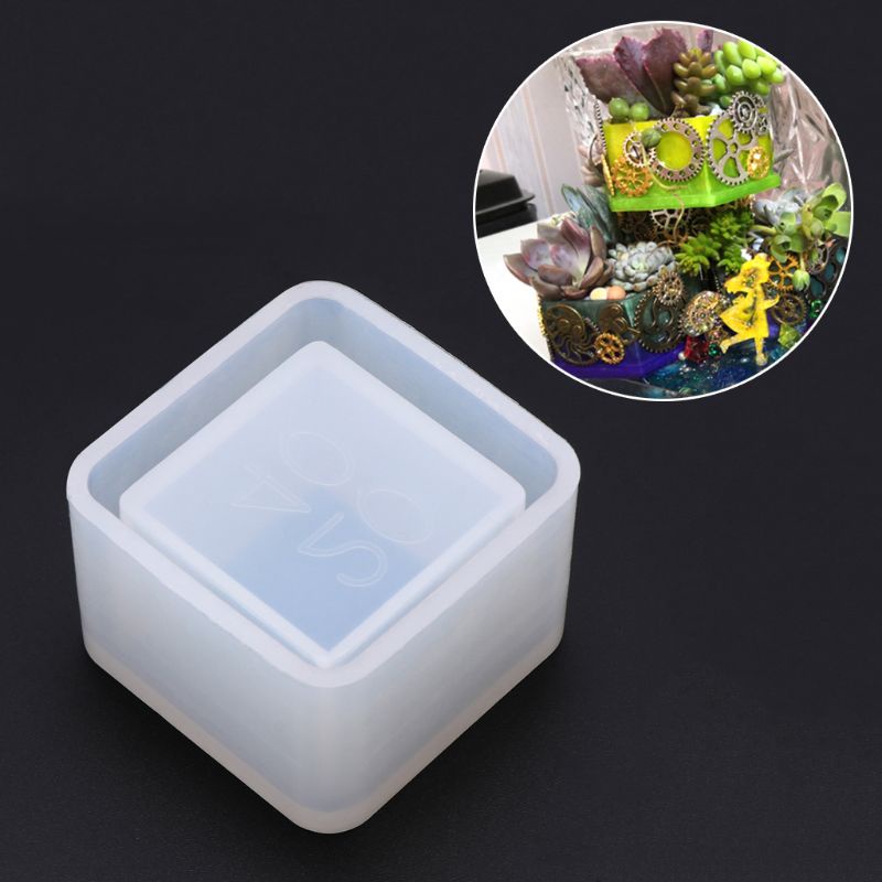 SIY  Square Small Flowerpot Silicone Mould Storage Box DIY Handmade Making Crafts Crystal Epoxy Mold