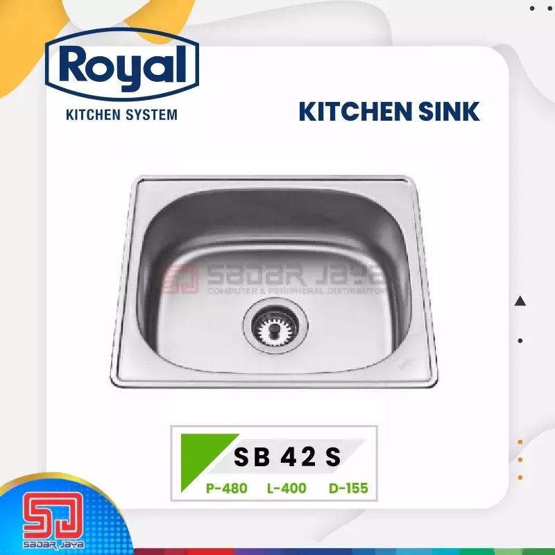 Royal Kitchen Sink SB 42 S Wastafel Dapur Bak Cuci Piring Stainless Steel 304