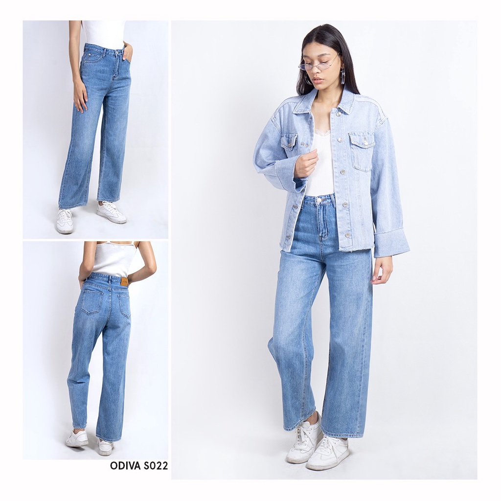 ODIVA Celana Jeans Wanita Kulot Panjang 022