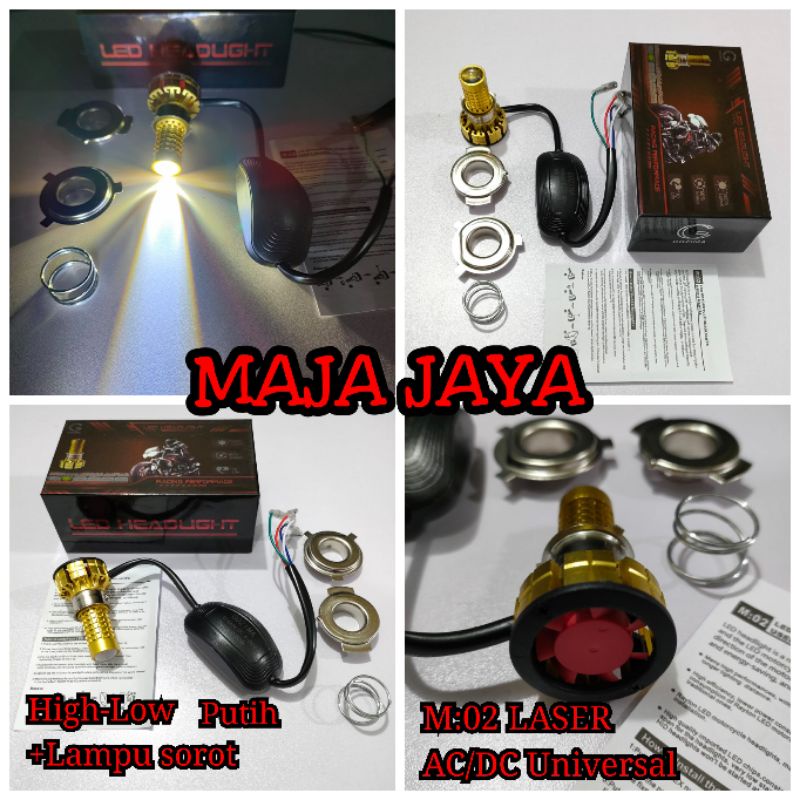 GOZIMA AC & DC lampu bohlam LED Laser Lensa motor tipe Universal M:02 H4 HS1 BA20D P15D H6 3500LM 35