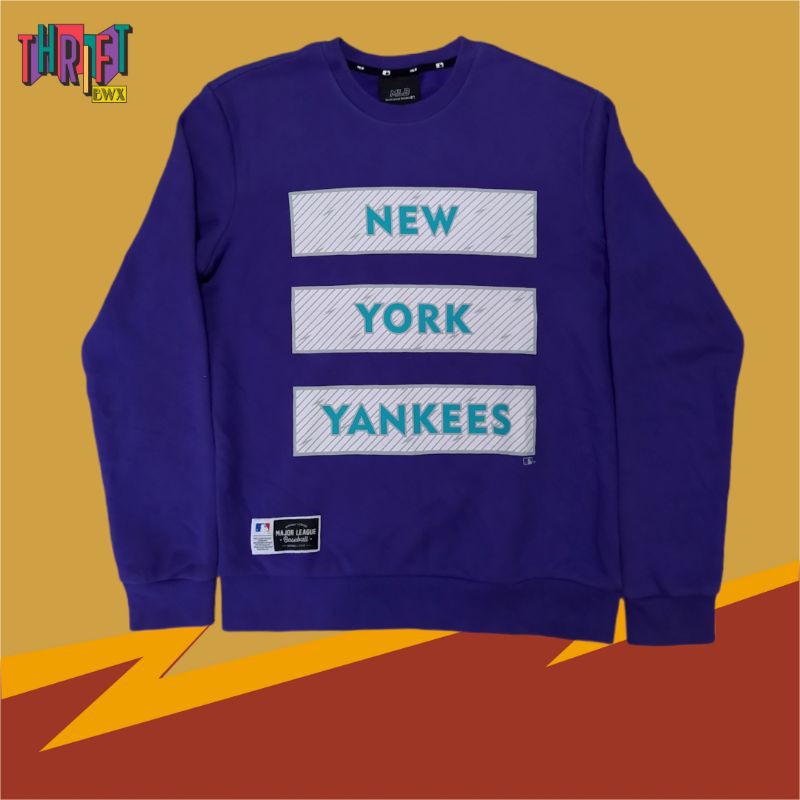 MLB MAJOR LEAGUE BASEBALL CREWNECK UNGU/PURPLE THRIFT