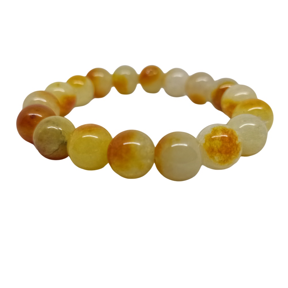 Gelang Batu Giok Asli China Coklat Gading 10mm - VeE Gelang Pria Wanita Terapi Kesehatan