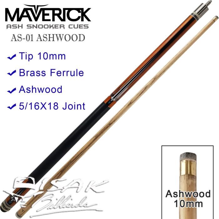 Maverick AS-01 Snooker Cue - 10 mm Stick Bola Kecil Billiard Stik Ash