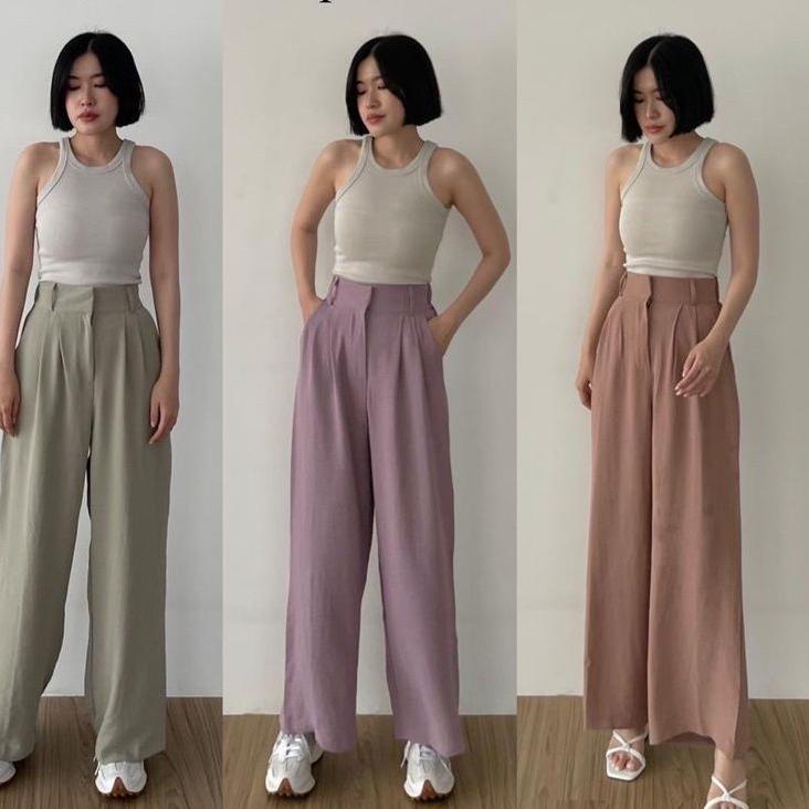 <NiK✿> Celana Kulot Crinkle Wanita Loose Cullote Pant 3412 |Baru.datang