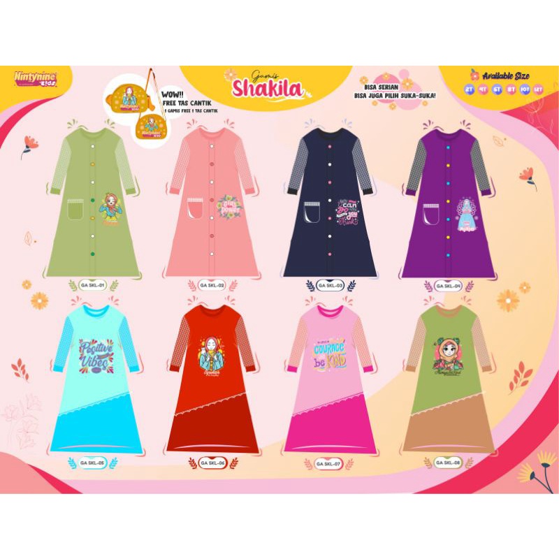 OPEN PO GAMIS SHAKILA 2-12 TAHUN / GAMIS ANAK PEREMPUAN / DRESS ANAK CEWEK / TUNIK ANAK CEWE / BAJU 