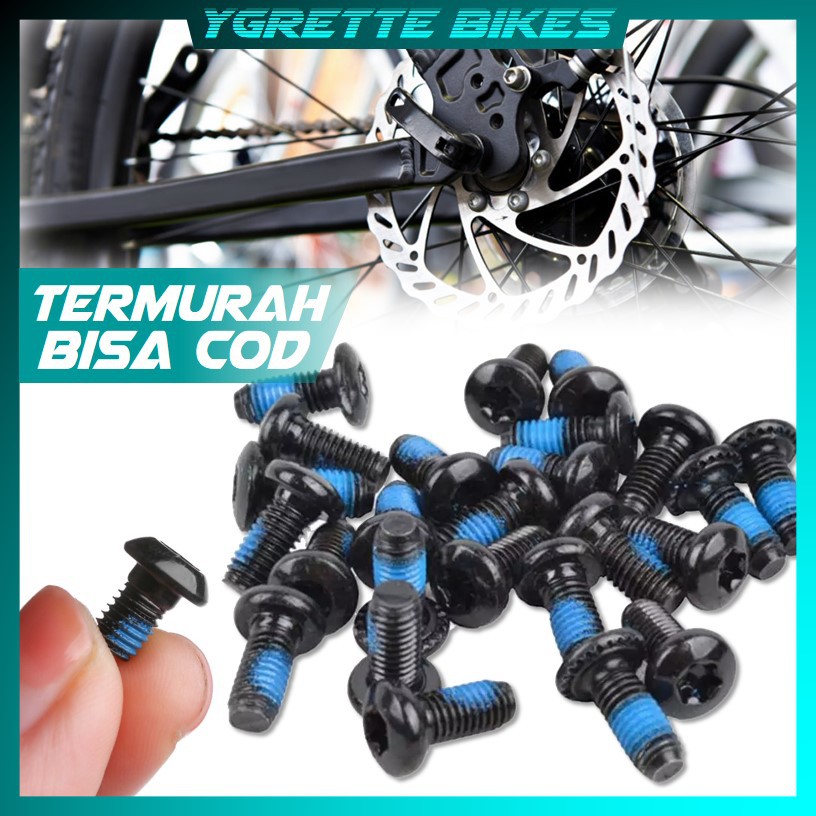 YGRETTE - 1Pcs 12mm  Baut Cakram sepeda Rotor Bicycle Disc Brake Bolts Mounting Screws T25 Head