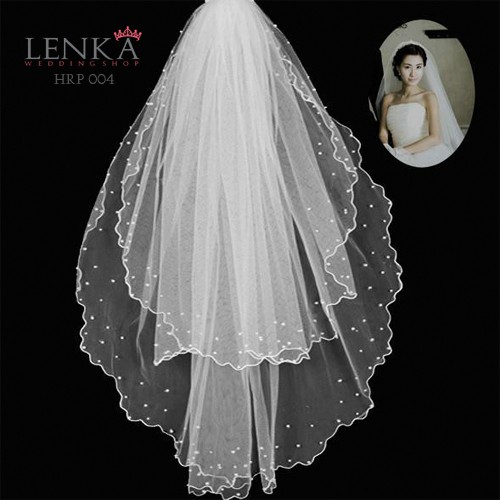 [TOKO TERPERCAYA] VEIL PERNIKAHAN PENGANTIN AKSESORIS WEDDING MUTIARA 2 LAYER HRP004