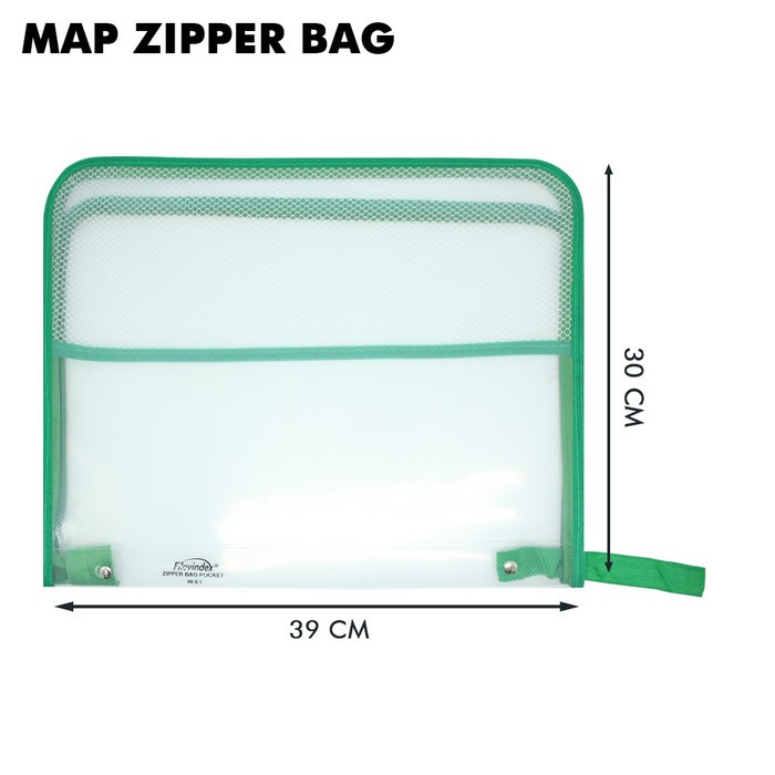 

Map Zipper Bag Warna Hijau / Green