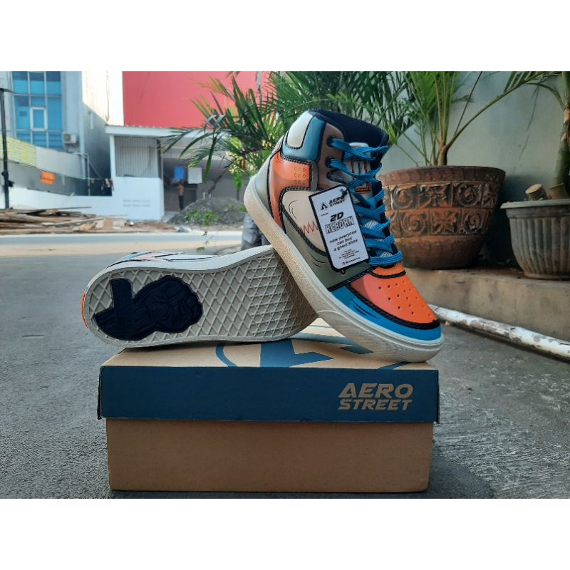 Sepatu AeroStreet 2D Reborn Biru Oren Size 39 BNIB