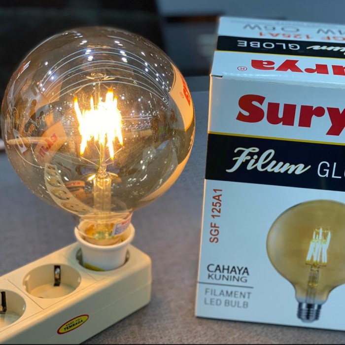 Lampu LED Filamen Surya Filum Globe SGF 125A1 4W/ 6W E27 Warm White