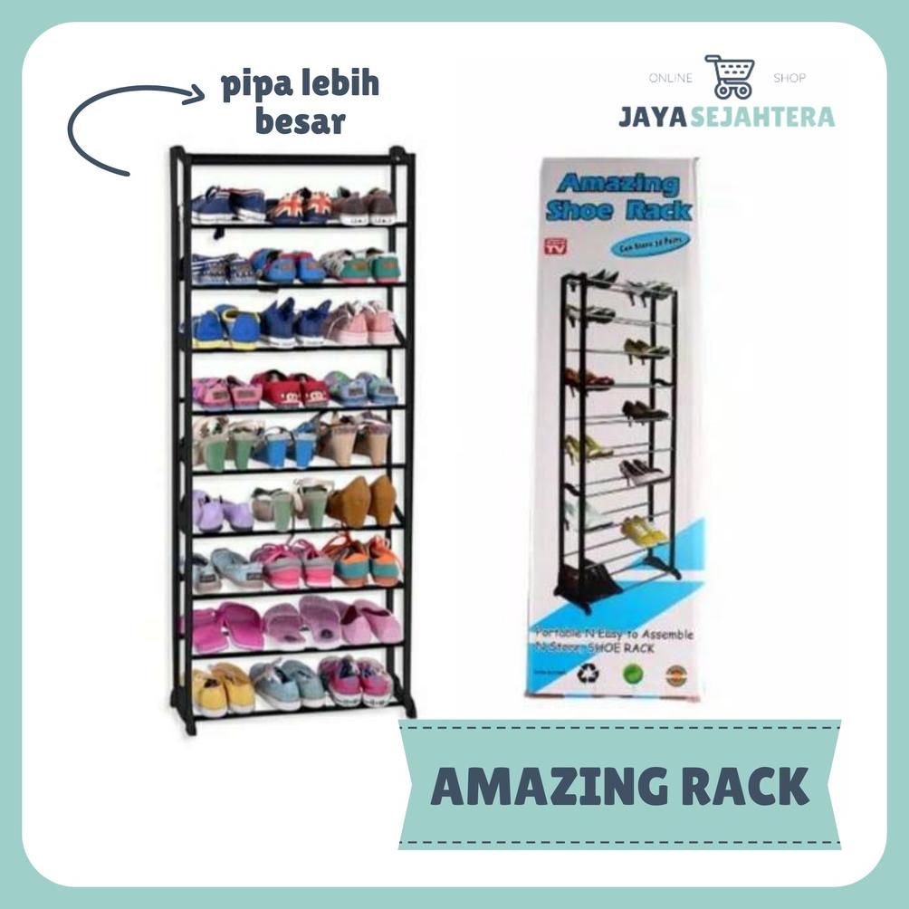 (PIPA BESAR) AMAZING SHOES RACK  RAK SUSUN TEMPAT PENYIMPANAN SEPATU TINGKAT 10 GANTUNGAN MULTIFUNGS
