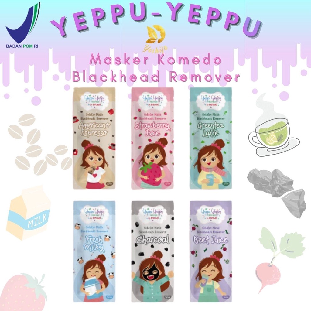 Masker Komedo Gelatin BPOM Yeppu Yeppu Kiyowo | Blackhead Remover