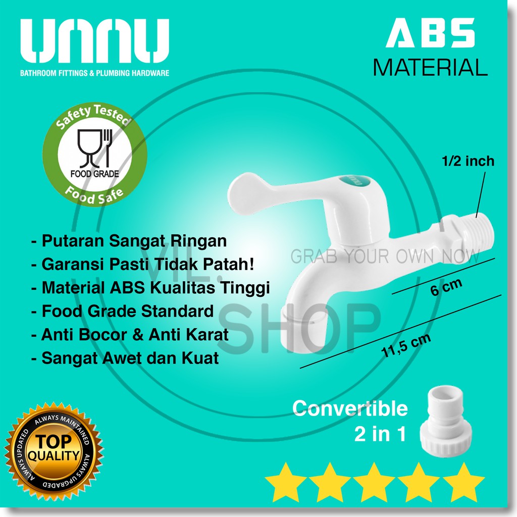 Keran Kran Air Tembok Taman Bibcock Unnu Asli 1 2 In Inch Gta01 Abs Pvc Plastik Premium Bagus Onda Shopee Indonesia