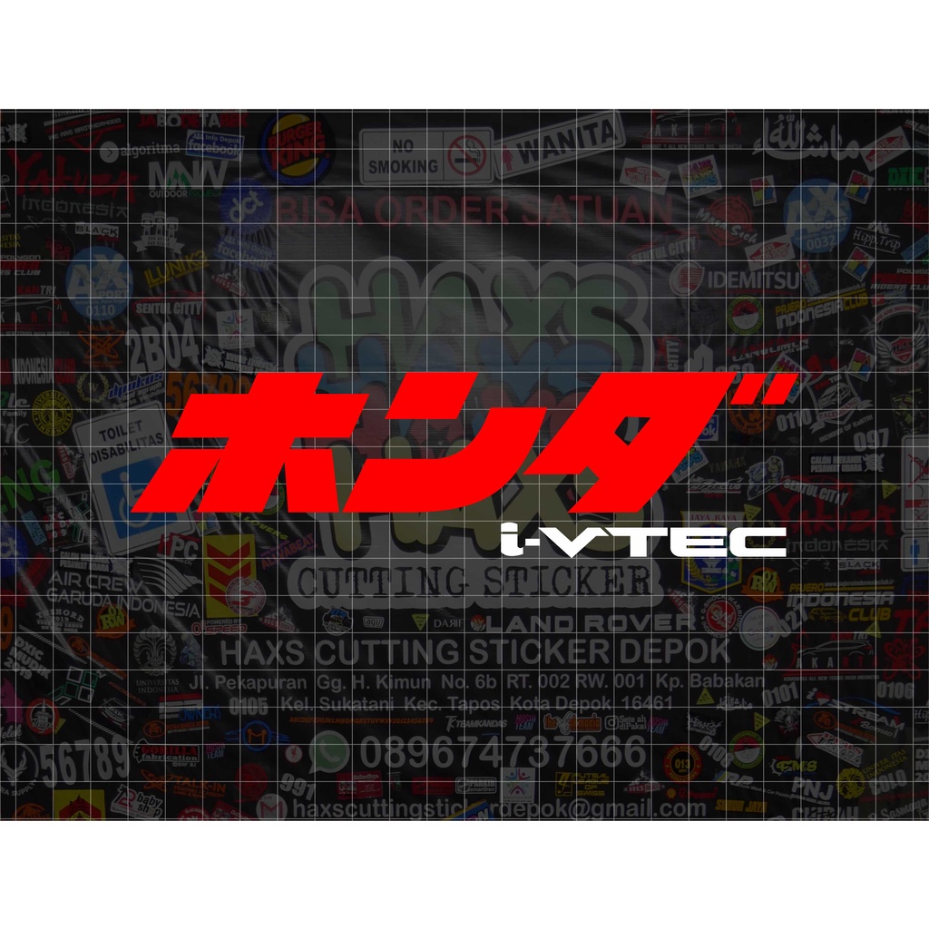 Cutting Sticker Honda Kanji Ivtec Ukuran 18 Cm