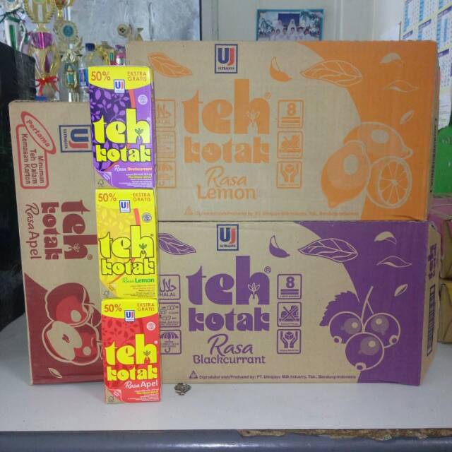 

Teh kotak rasa buah dari ultrajaya.ukuran 300 ml.isi 24 pcs/carton
