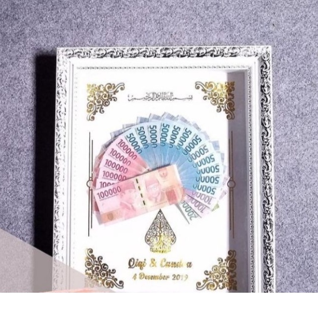 Akrilik Mahar aksesoris Uang 100Ribu Asli weeding